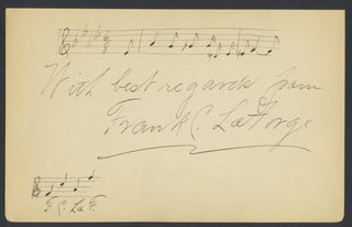 La Forge, Frank. (1879–1953) Autograph Musical Quotation