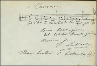 Lablache, Frederick. (1815 - 1887) Autograph Musical Quotation