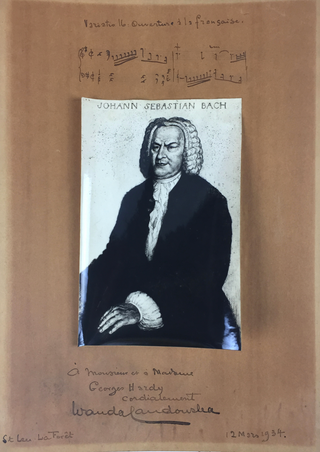 [Bach, J.S. (1685–1750)] Landowska, Wanda. (1879–1959) Large Signed J.S. Bach Presentation with Goldberg Variations AMQS