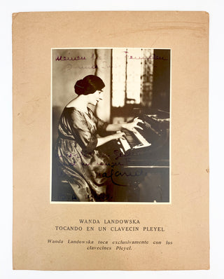 Landowska, Wanda. (1879–1959) Large Signed Pleyel Promotional Photograph