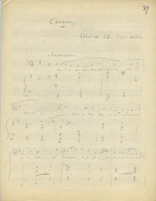 Laparra, Raoul. (1876–1943) [Baudelaire, Charles. (1821–1867)] Causerie - Autograph Musical Manuscript