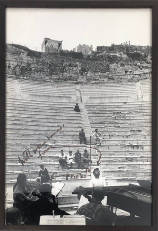 Bernstein, Leonard. (1918–1990) Large 1959 Signed Photograph at the Herodes Atticus Theatre, inscribed to Jack Gottlieb