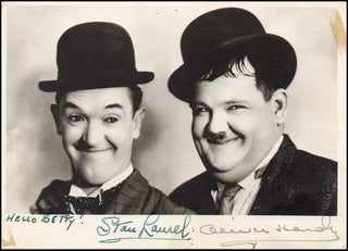 [Hollywood] Laurel, Stan. (1890 - 1965) & Hardy, Oliver. (1892 - 1957) Signed Photograph