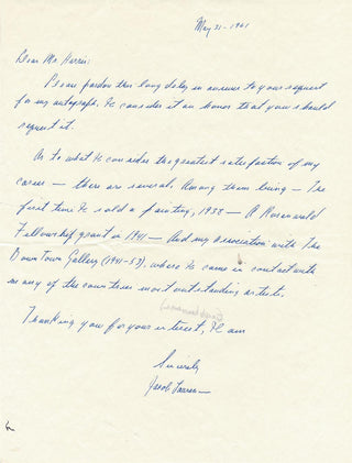 Lawrence, Jacob. (1917–2000) Autograph Letter Signed