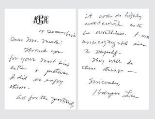 Lee, Harper. (1926-2016) Autograph Note About Her Biography