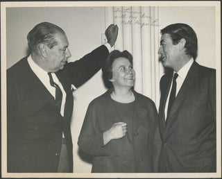 Lee, Nelle Harper. (1926-2016) [Peck, Gregory. (1916–2003)] [d'Harnoncourt, René. (1901-1968) Signed Photograph with Gregory Peck