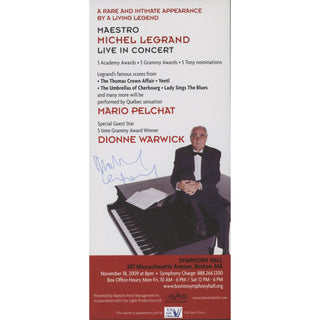 Legrand, Michel. (1932–2019) Signed Concert Flyer