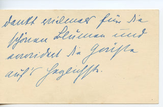 Lehmann, Lotte. (1888–1976) Inscribed Visiting Card