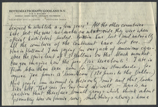 Leinsdorf, Erich. (1912–1993) Autograph Letter - " To me it is unthinkable that any of the countries I have visited could ever consider to wage another major war"