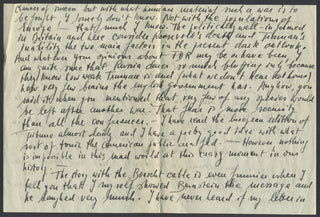 Leinsdorf, Erich. (1912–1993) Autograph Letter - " To me it is unthinkable that any of the countries I have visited could ever consider to wage another major war"