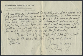 Leinsdorf, Erich. (1912–1993) Autograph Letter - " To me it is unthinkable that any of the countries I have visited could ever consider to wage another major war"