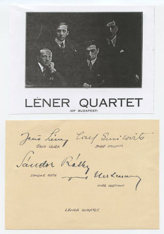 Léner String Quartet (1918-1942) Autograph Signatures