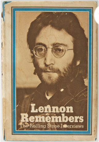 [Beatles] Lennon, John. (1940–1980) [Jann Wenner] "Lennon Remembers: The Rolling Stone Interviews" - Signed With a Drawing