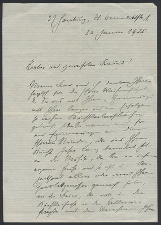 Lenz, Max. (1850–1932) Autograph Letter