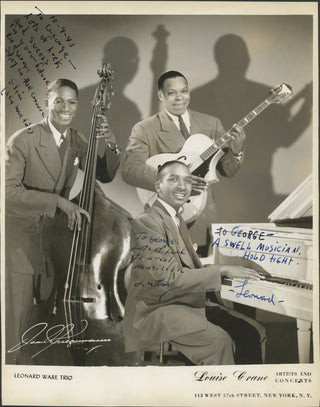 Leonard Ware Trio [Ware, Leonard. (1909 - 1974)] Signed Photograph