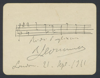 Leoncavallo, Ruggero. (1857–1919) "Ridi Pagliaccio" - Autograph Musical Quotation