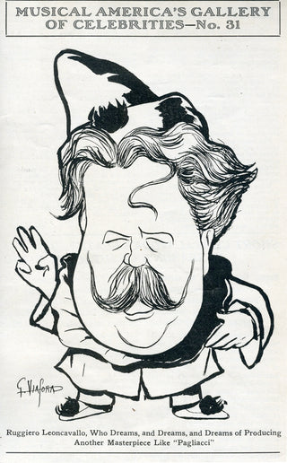 [Leoncavallo, Ruggero. (1857-1919)] Viafora, Giovanni. (1870-1930) Caricature Portrait