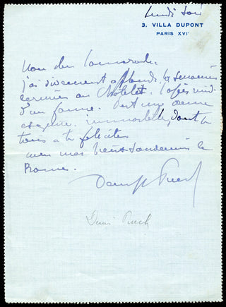 [Debussy, Claude. (1862-1918)] Colonne, Édouard. (1838-1910) & Bréval, Lucienne. (1869-1935) & Plumet, Charles. (1861-1928) & Campanini, Cleofonte. (1860-1919) & Dippel, Andreas. (1866-1932) & Sinigaglia, Leone. (1868-1944) & Depanis, Giuseppe. (1853-1942