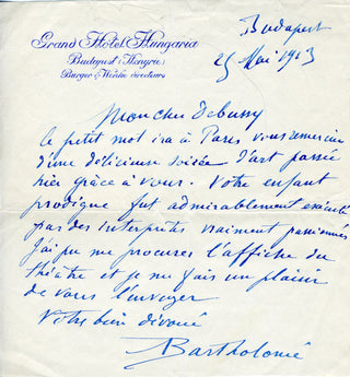 [Debussy, Claude. (1862-1918)] Colonne, Édouard. (1838-1910) & Bréval, Lucienne. (1869-1935) & Plumet, Charles. (1861-1928) & Campanini, Cleofonte. (1860-1919) & Dippel, Andreas. (1866-1932) & Sinigaglia, Leone. (1868-1944) & Depanis, Giuseppe. (1853-1942