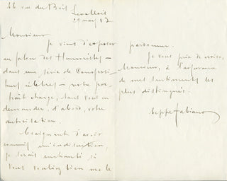 [Debussy, Claude. (1862-1918)] Colonne, Édouard. (1838-1910) & Bréval, Lucienne. (1869-1935) & Plumet, Charles. (1861-1928) & Campanini, Cleofonte. (1860-1919) & Dippel, Andreas. (1866-1932) & Sinigaglia, Leone. (1868-1944) & Depanis, Giuseppe. (1853-1942