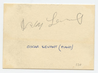 Levant, Oscar. (1904–1972) Autograph Signature