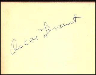 Levant, Oscar. (1904 - 1972) A Smattering of Ignorance, SIGNED