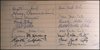 [Autographs] [Guest Book] Hemingway, Ernest. (1899–1961) & Barber, Samuel. (1910–1981) & Givenchy, Hubert de. (1927–2018) & Graham, Martha. (1894–1991) & Ferber, Edna. (1885–1968) etc. Incredible 1950s Guest Book for the Liberty Music Shop