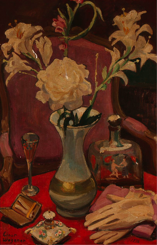 Elbe, Lili. [Wegener, Einar.] (1882 - 1931) Still life, 1926 - ORIGINAL OIL PAINTING BY "THE DANISH GIRL"