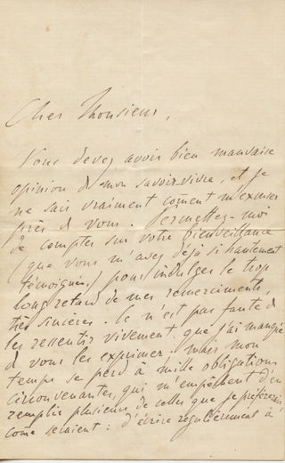 Liszt, Franz. (1811–1886) "Despite the weakness of my talent, I am not doing badly" - Autograph letter signed