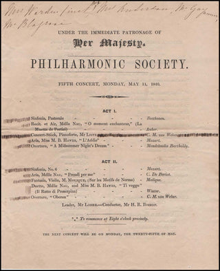 Liszt, Franz. (1811–1886) Original 1840 Program