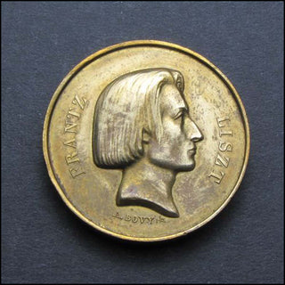 Liszt, Franz. (1811–1886) [Bovy, J.F. Antoine. (1795–1877)] Bronze Medallion by J.F. Antoine Bovy, issued on behalf of the Théâtre Italien, 1844.