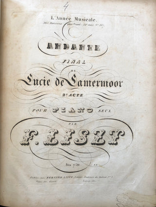 Liszt, Franz. (1811–1886) Sammelband of First and Early Editions