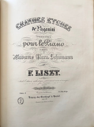 Liszt, Franz. (1811–1886) Sammelband of First and Early Editions