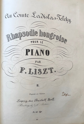 Liszt, Franz. (1811–1886) Sammelband of First and Early Editions