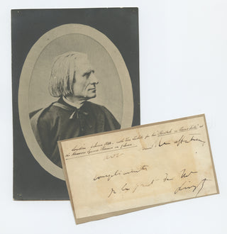 Liszt, Franz. (1811–1886) Autograph Note giving tickets to the FIRST EVER PIANO RECITAL IN MUSICAL HISTORY