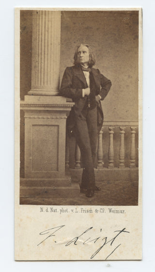 Liszt, Franz. (1811–1886) Carte de Visite with facsimile Signature