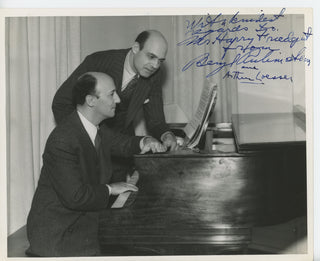 Loesser, Arthur. (1894-1969) and Rubinstein, Beryl. (1898-1952)  Signed Photograph