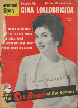 Lollobrigida, Gina. (b. 1927) Signed Personal Story Magazine - "All about The Sex Bomb of the Screen"