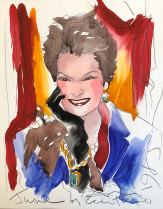 Lopez, Antonio. (1943 - 1987) Colorful Original Signed Portrait of June Weir-Baron