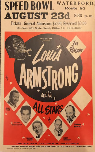 Armstrong, Louis. (1901–1971) Louis Armstrong and his All Stars - Original 1950's Poster