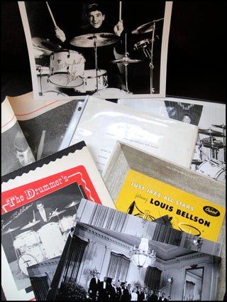 Bellson, Louie [Luigi Paulino Alfredo Francesco Antonio Balassoni]. (1924 - 2009) Small Collection of Signed Items and Ephemera