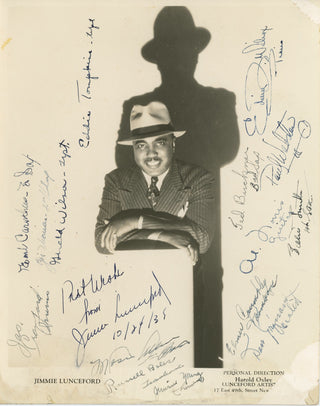 Lunceford, Jimmy. (1902 - 1947) Signed Photograph by Lunceford and his Orchestra