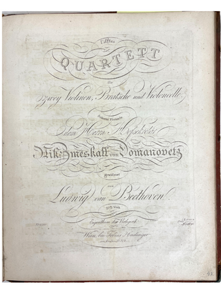 Beethoven, Ludwig van. (1770–1827) [Op. 59, 74, 95, 127] Sammelband of String Quartets Nos. 7—12, including First Editions of Op. 127 and 74