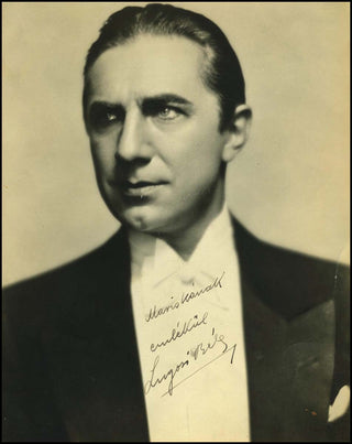 [Film] Lugosi, Bela. (1882 - 1956) Signed Photograph as Dracula, inscribed in Hungarian