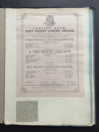 [Lunatic Asylum] Stevens, J. H. & Newcome, W. T. Archive of Materials Relating to Amateur Dramatics at the Kent County Lunatic Asylum, 1860's