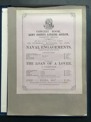 [Lunatic Asylum] Stevens, J. H. & Newcome, W. T. Archive of Materials Relating to Amateur Dramatics at the Kent County Lunatic Asylum, 1860's