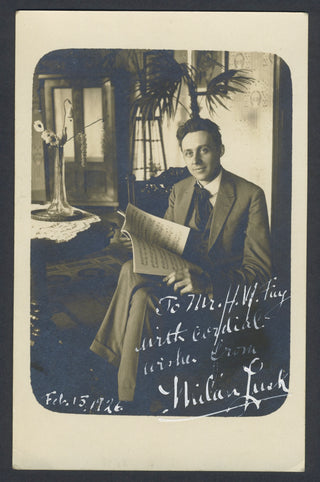 Lusk, Milan. Signed Photograph and Autograph Musical Quotation