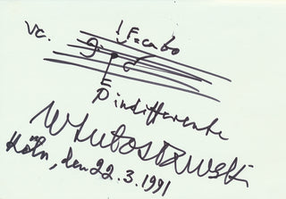 Lutoslawski, Witold. (1913–1994) Cello Concerto - Autograph Musical Quotation