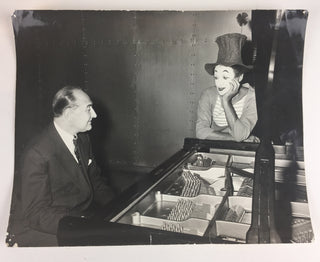 [Mime] Magaloff, Nikita. (1912–1992) & Marceau, Marcel. (1923–2007) Mime by the Piano - Original Photograph