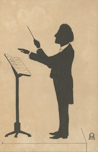 Mahler, Gustav. (1860-1911) [Böhler, Otto. (1847–1913)] Period Postcard Silhouette Portrait